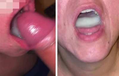 Jerking him off to my mouth to get my nutritious breakfast. Gosh! That was challenging. A lot of thick cum to swallow 😍