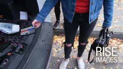 17-year-old girl on the verge of tears describing how Antifa destroyed her cherished car simply for supporting America.