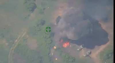 The Ukrainian 40th artillery brigade destroyed 4 bm21 grads on June 10th (music from source)