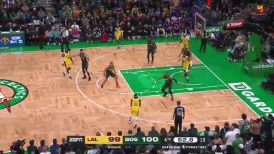 [Highlight] Pat Bev hits his fourth three of the night to give the Lakers a 2 pt lead with 50 seconds left