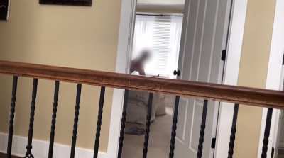 Caught hubby watching me after I got out of bed early to go wake our guest. 