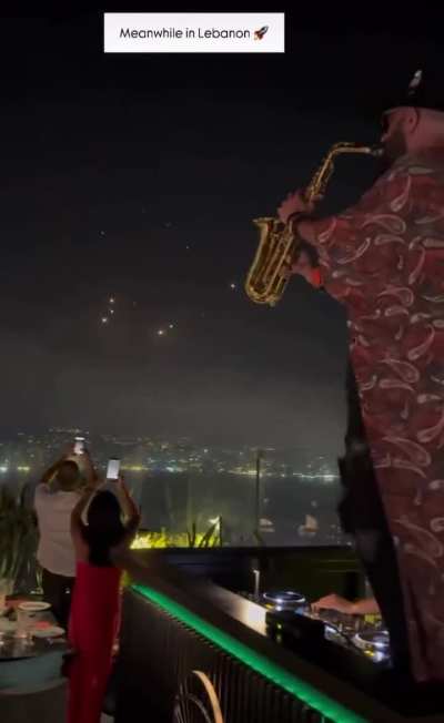 Meanwhile in Lebanon, as Iranian missiles fly towards Israel