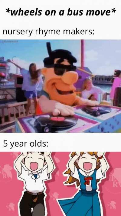 wheels on a bus be going round and round