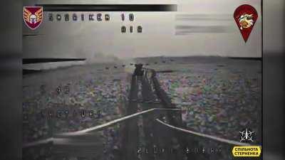 An epic annihilation of another column of the enemy's military equipment by Ukrainian forces. Video footage provided by 