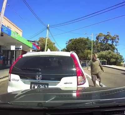 Angry driver manages to run themself over