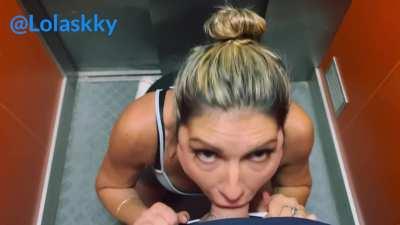 I follow you into the elevator to have your cock in my throat