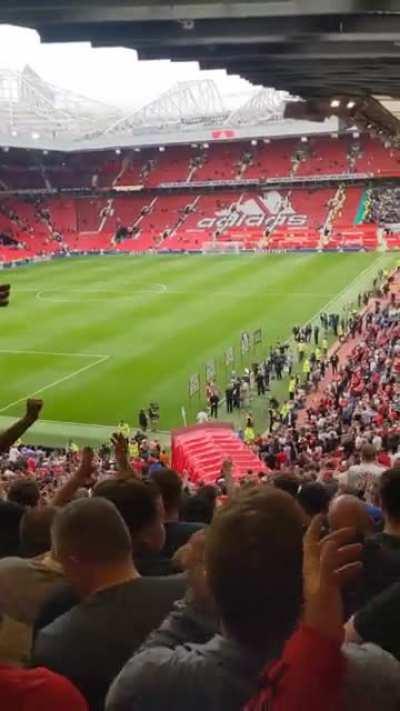 Almost all the Stretford End stay after the game and sing the Bruno song for 15minutes while he's waiting for an interview!