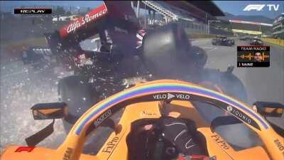 Sainz onboard of the SC restart