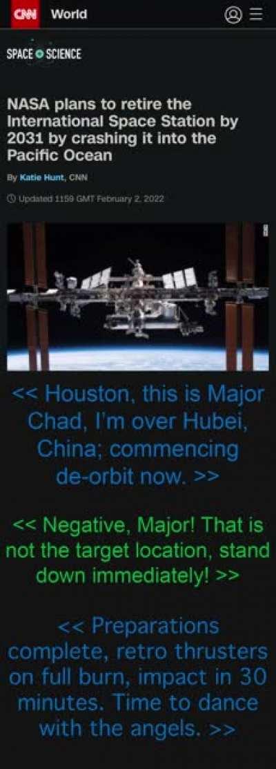 How credible is using the ISS for Dam busting?