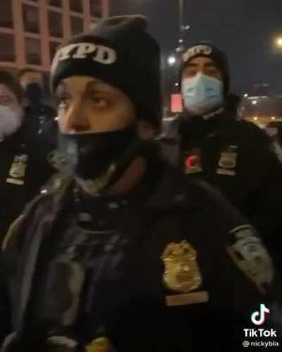 Meet NYPD Sergeant Dana M. Martillo - wearing Trump badges on her uniform and getting called out for it