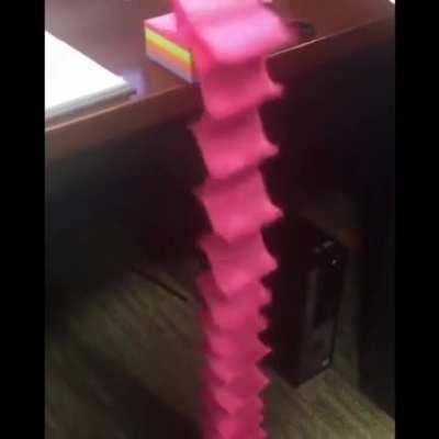 the sticky note fountain