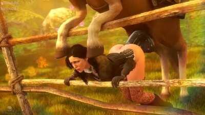 Yennefer Showing Proper Horse Riding Technique (Darktronicksfm)