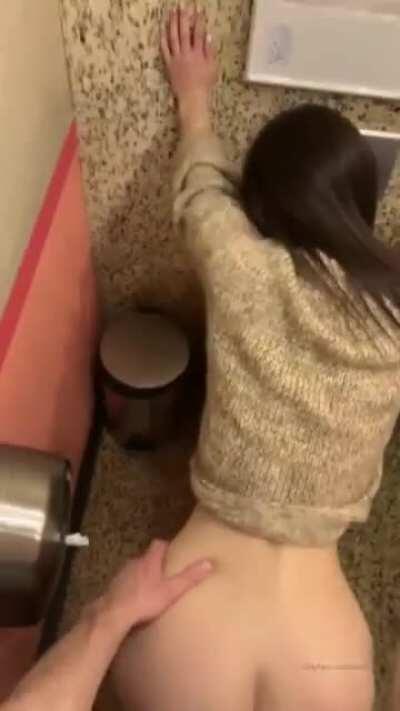 Tiny Asian in a Public Restroom
