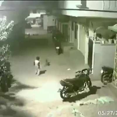 This boy standing his ground