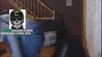 Drunk polish streamer tries to do pushups