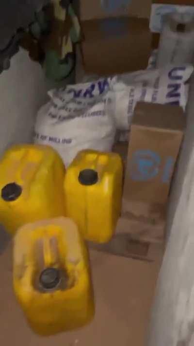 Hamas tunnel woth stockpiled UNRWA supplies