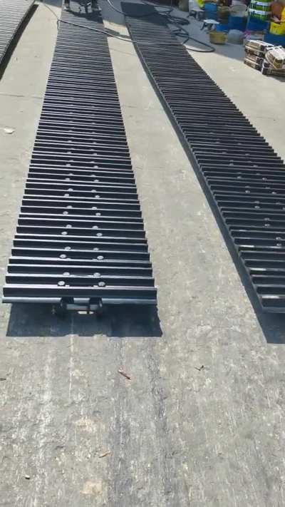 Excavator track shoe installation site