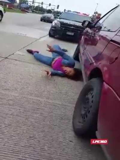 Methany in the parking lot with the cops