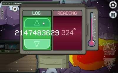 The temperature cannot go higher than 2,147,483,647 and it cannot go lower than -2,147,483,648