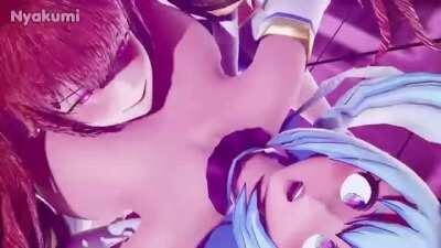 Aqua got an unlucky roll (Nyakumi) [Lewd Game Show 1]