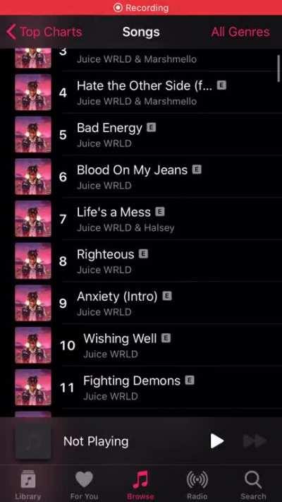 Update to the apple music charts