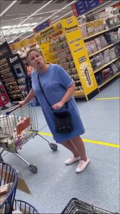 In England, a nurse being harassed by a Karen for simply being in a store in her nurse uniform; Karen claiming she's 