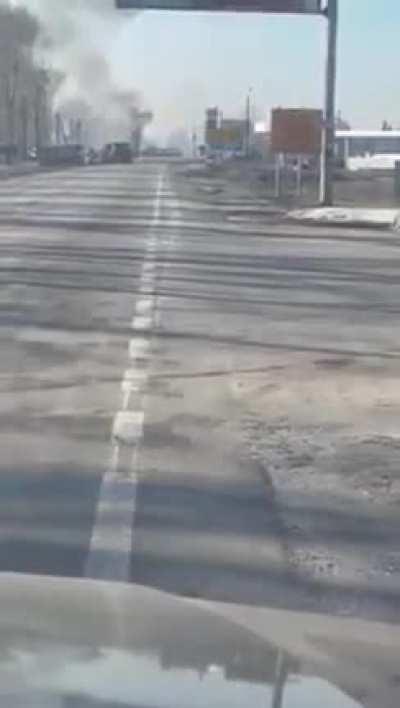 Russian tanks getting destroyed near Kharkov