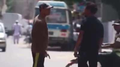 Blowing horns into strangers’ ear