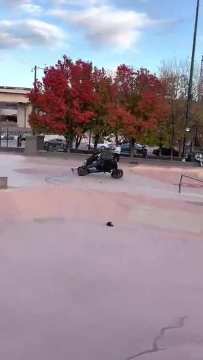 to ride a trike at the skatepark