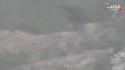 Houthis drive a pickup truck at high speed towards the Saudi border, then stop under trees. They got bombed and it turns out that the pickup truck is full of mines.