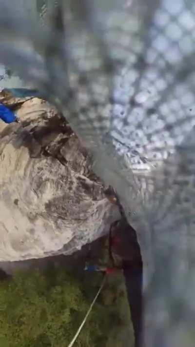 Dude almost dies during parachuting