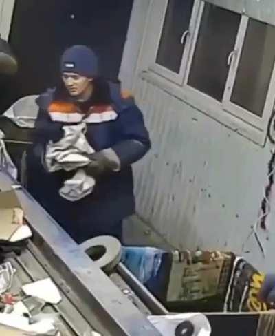 When he realised that someone put a cat in a trash bag