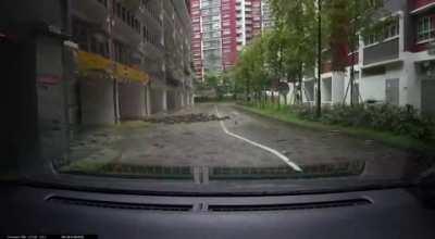 Lightning striking a manhole, causing methane to explode