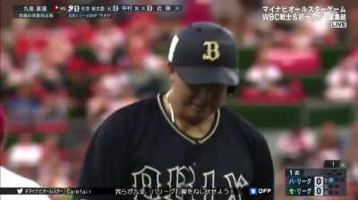 Little hug at the mound for the guys