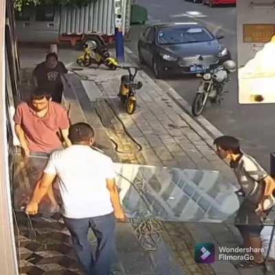 WCGW helping out carry a glass board!