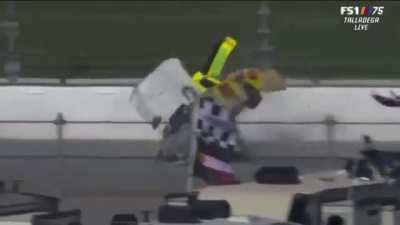 Terrible crash in Nascar Xfinity Series. Blane Perkins flips and rolls over 6 times. 