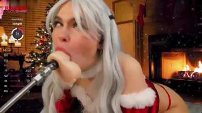 Big dildo deepthroat