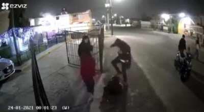 He wasn't that tough without the gun