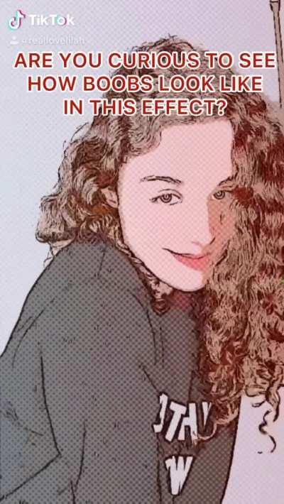 Hot boobs with comic filter