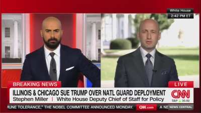 Stephen Miller glitches and shuts down after saying too much