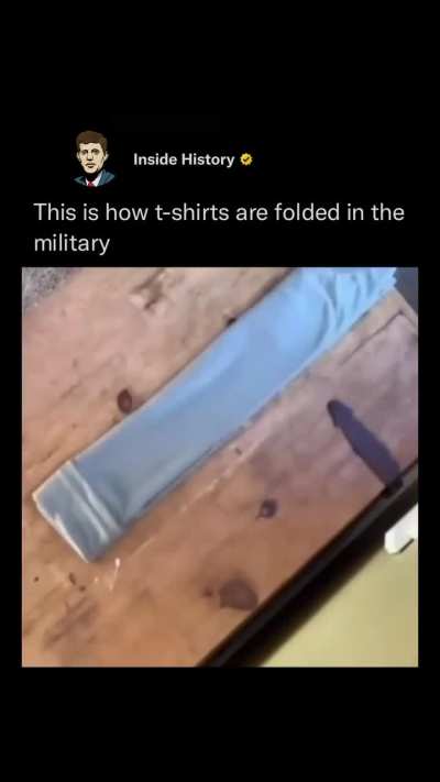 How t-shirts are folded in military.