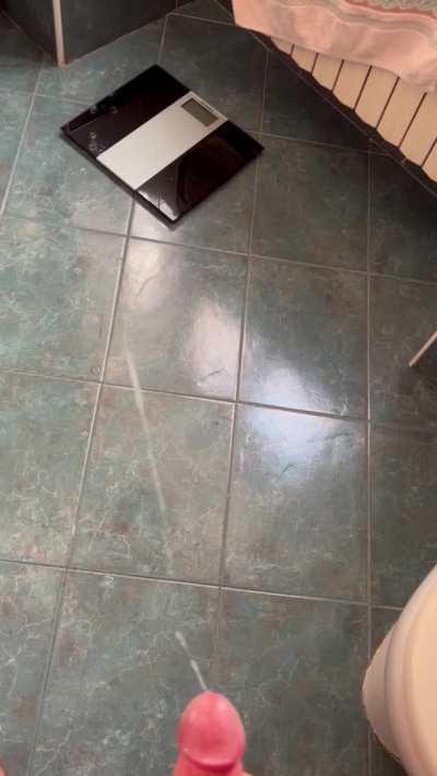Cum all over the floor