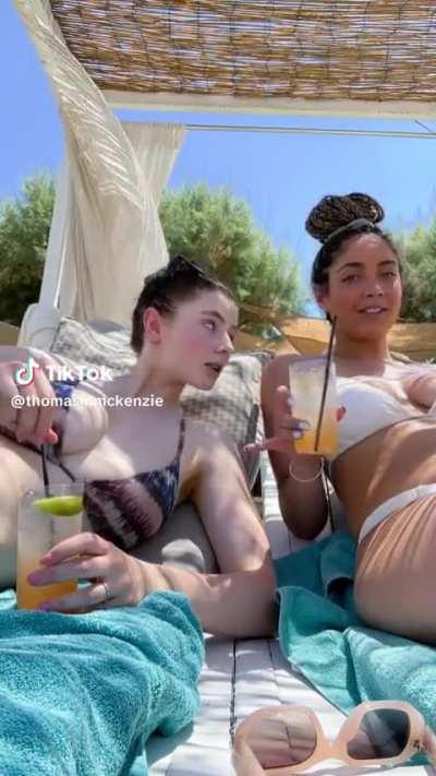 Thomasin and friend from her tiktok