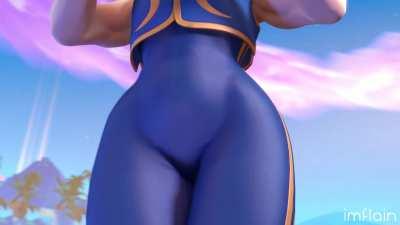 Chun-Li shaking her booty (Imflain)