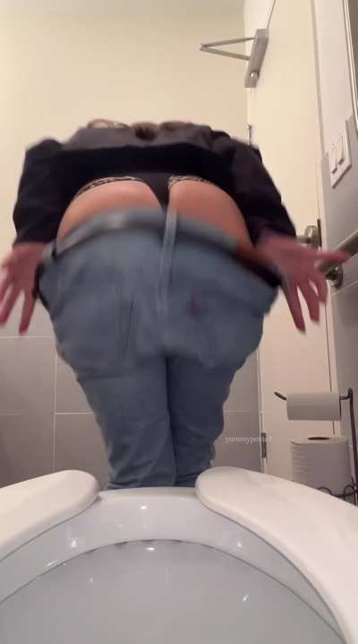 My jeans didn't want to come off and I almost peed my pants!