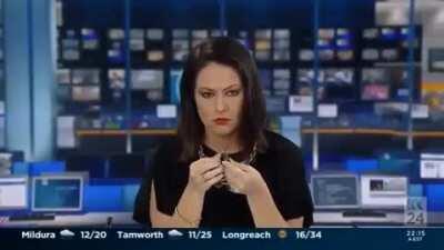 Aussie newsreader caught daydreaming