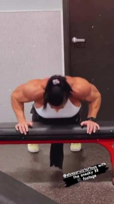 Kristen Nun doing pushups