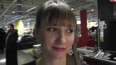 Cum on her face in public