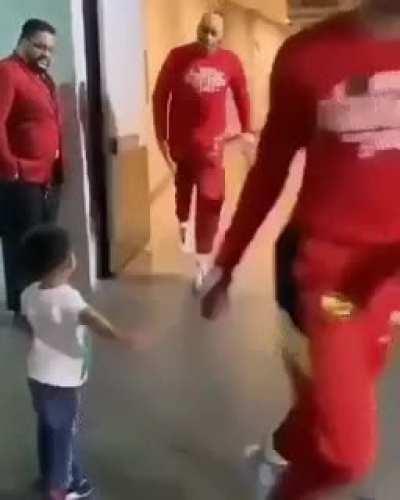 He’s so stoked that he met his favorite players!