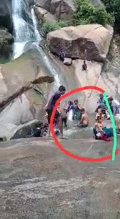 Sliding on a slippery rock..